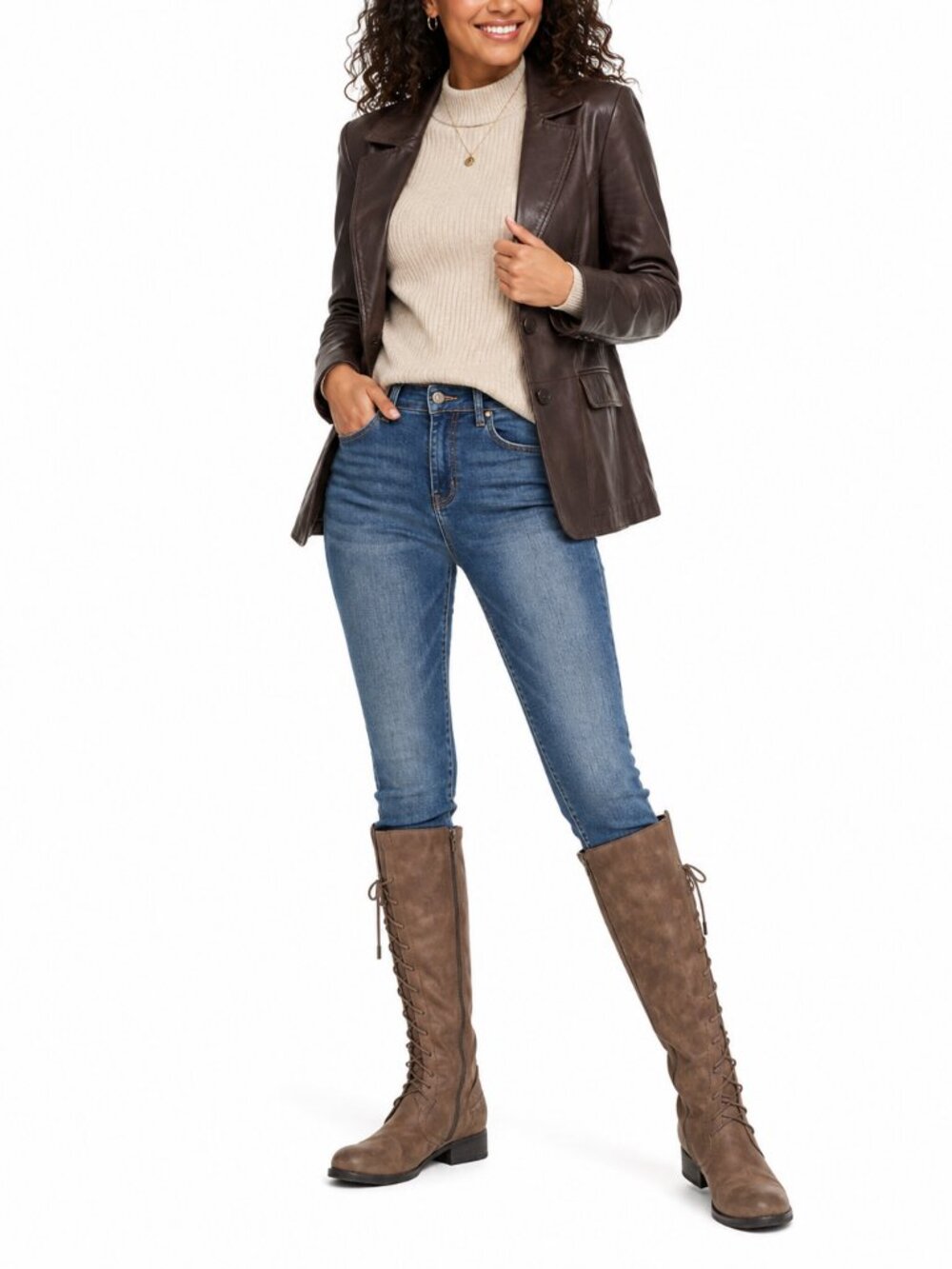 Steve Madden JCOAL Brown Tall Lace Up Riding Boots Size 5